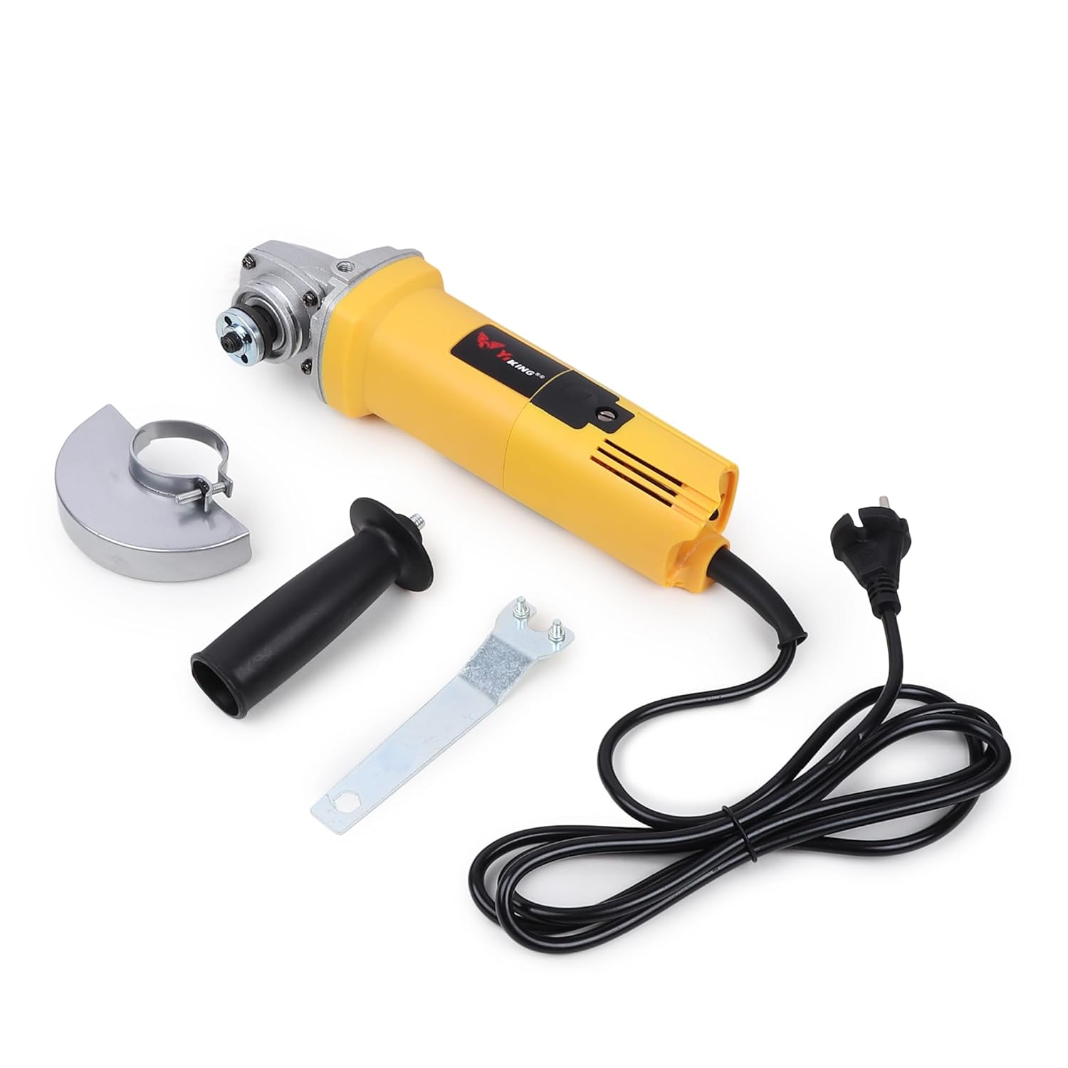 DARIMI YIKING 4-Inch Angle Grinder, 11000 RPM, 100mm Blade Diameter, 3 Position Auxiliary Handle for Grinding, Cutting, Stripping & Polishing With Free 1 Cutting Wheel and 1 Grinding Wheel