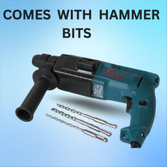 KHADIJA TIGER Rotary Hammer Drill Machine 20MM 900W 850RPM with 3-Piece Drill Bit