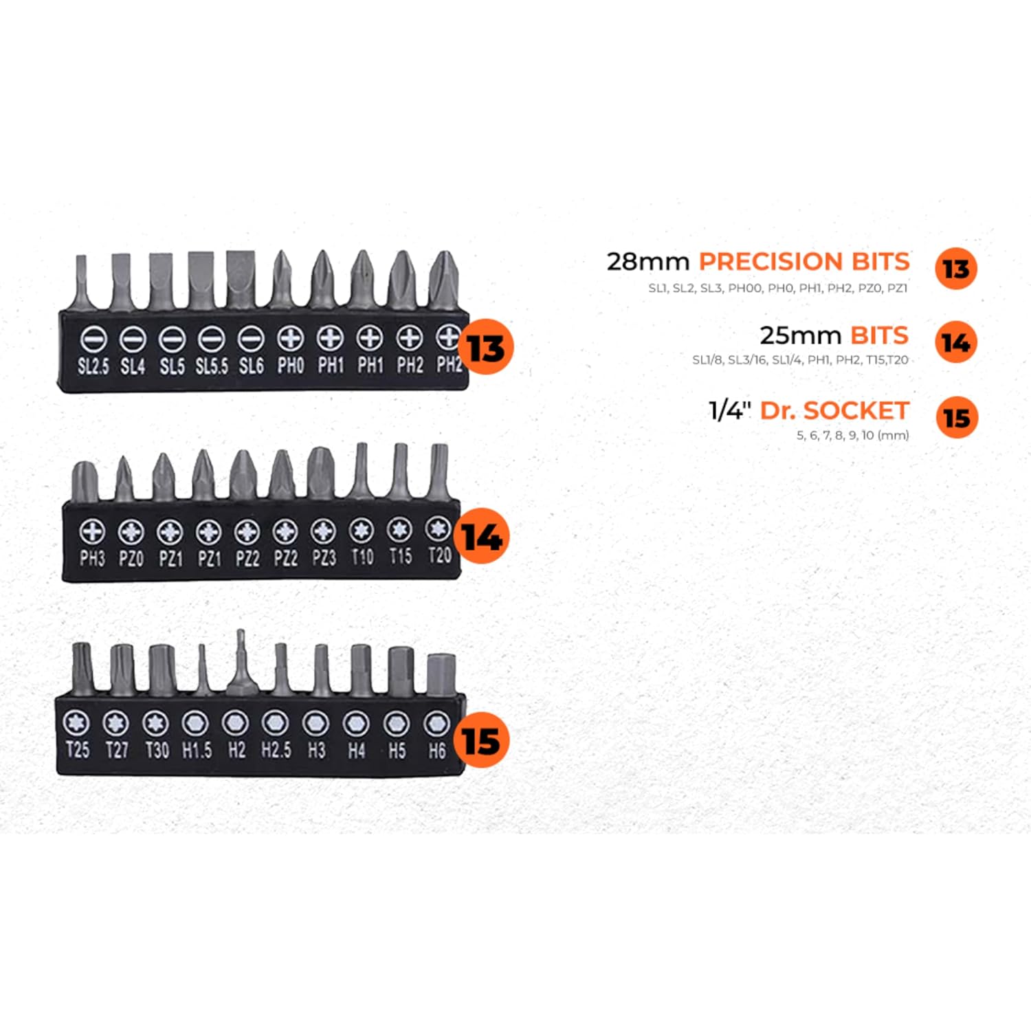 BLACK+DECKER BMT126C Hand Tool Kit for Home & DIY Use (126-Piece) - Includes Screwdriver, Wrench, Ratchet, Utility Knife, Saw, Claw Hammer, Measuring Tape and Plier, 6 Month Warranty, ORANGE & BLACK