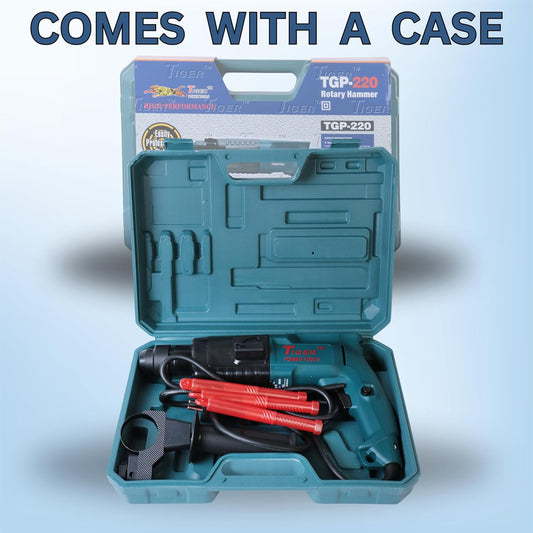 KHADIJA TIGER Rotary Hammer Drill Machine 20MM 900W 850RPM with 3-Piece Drill Bit