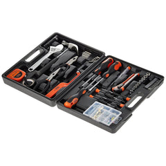 BLACK+DECKER BMT126C Hand Tool Kit for Home & DIY Use (126-Piece) - Includes Screwdriver, Wrench, Ratchet, Utility Knife, Saw, Claw Hammer, Measuring Tape and Plier, 6 Month Warranty, ORANGE & BLACK