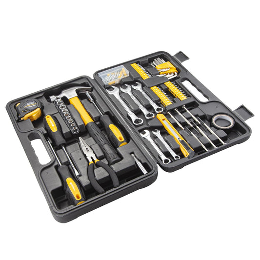 CARTMAN 148 Piece Tool Set General Hand Tool Kit with Plastic Toolbox Storage Case, Automotive Set Yellow